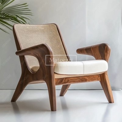 Solid Wood Frame Single Leisure Chair