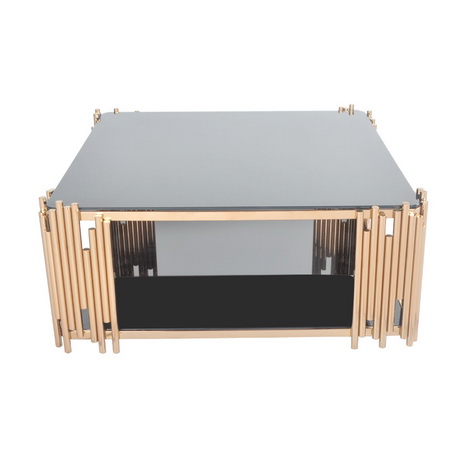 CT00110 design new stainless steel frame glass top diamond coff