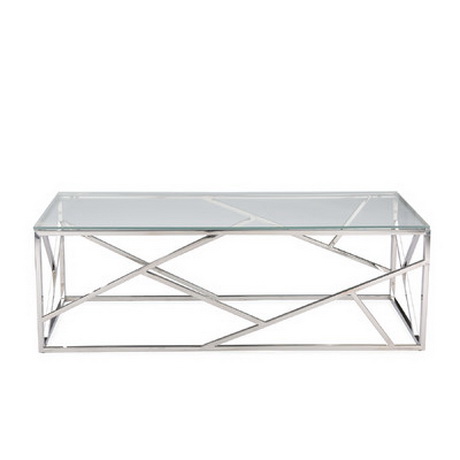 CT00184 tempered glass stainless steel gold end table for weddi