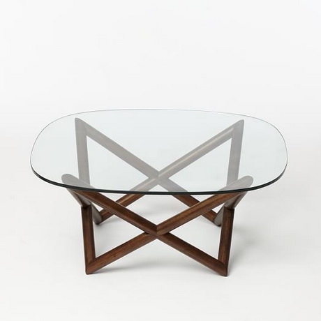 CT00224 tempered glass modern stainless steel coffee table