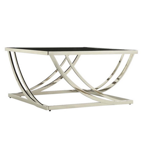 CT00228 tempered glass modern stainless steel coffee table