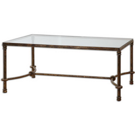 CT00230 tempered glass modern stainless steel coffee table