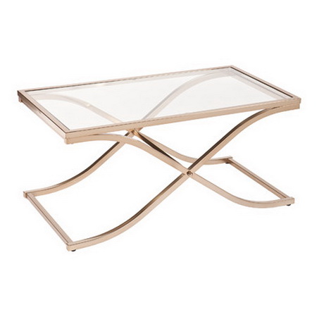 CT00233 tempered glass modern stainless steel coffee table