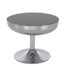 CT00280 event rental mirror glass table stainless steel modern