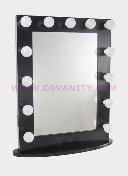 640005 GLOSSY BLACK HOLLYWOOD MAKEUP MIRROR