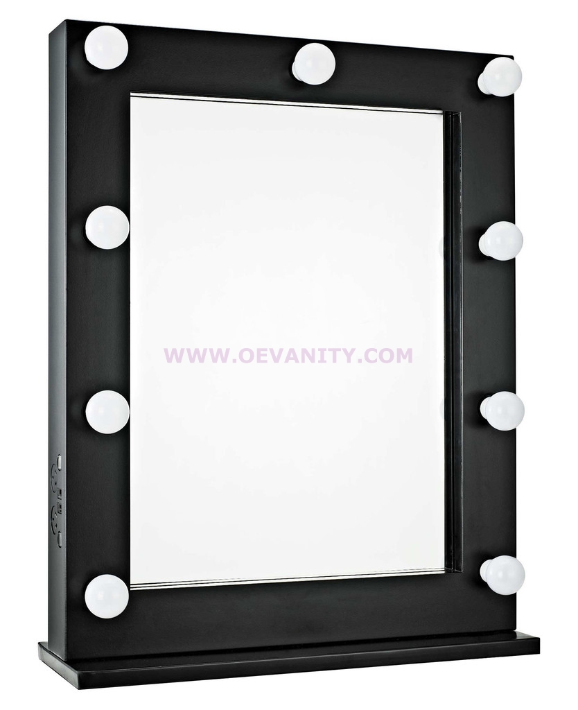 640031 GLOSSY BLACK HOLLYWOOD MAKEUP MIRROR