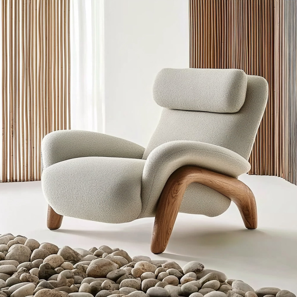 MTC0061 Matoezzi ITALIA lounge chair with solid walnut woood