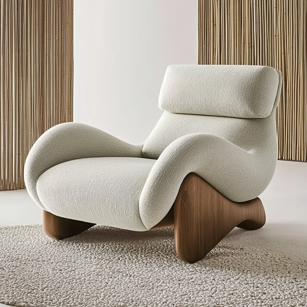 MTC0063 Matoezzi ITALIA lounge chair with solid walnut woood