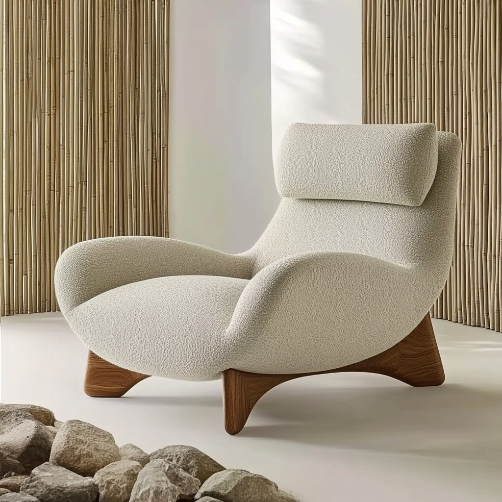 MTC0064 Matoezzi ITALIA lounge chair with solid walnut woood