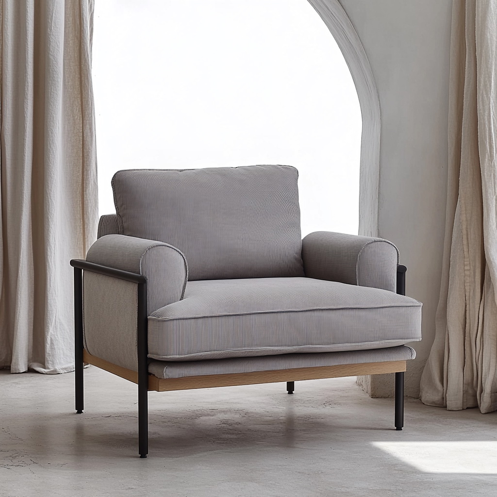 MTC0071 Matoezzi ITALIA lounge chair with solid walnut woood