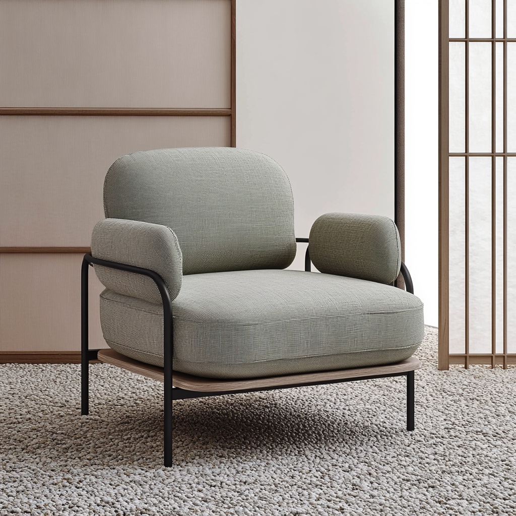 MTC0078 Matoezzi ITALIA lounge chair with solid walnut woood