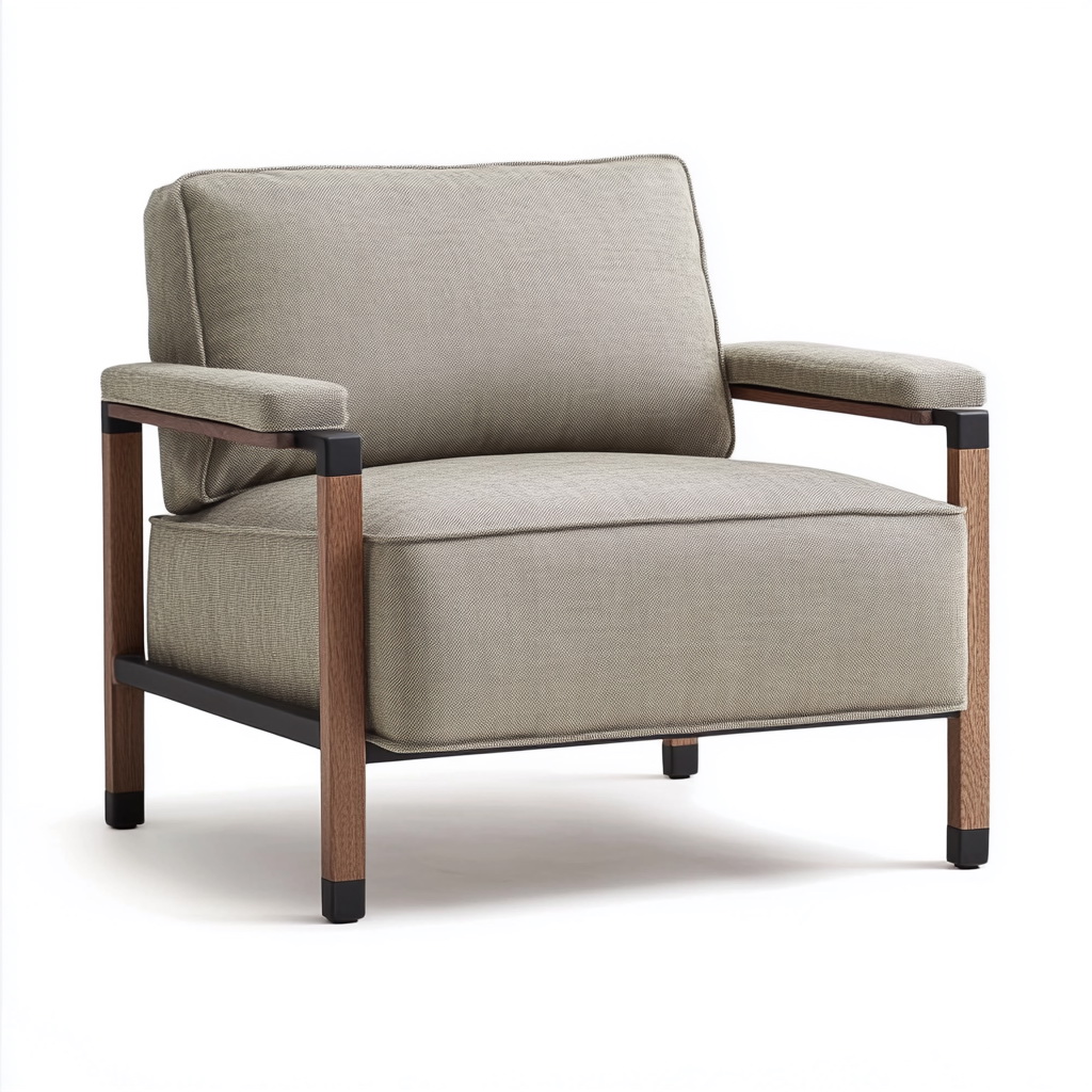 MTC0084 Matoezzi ITALIA lounge chair with solid walnut woood