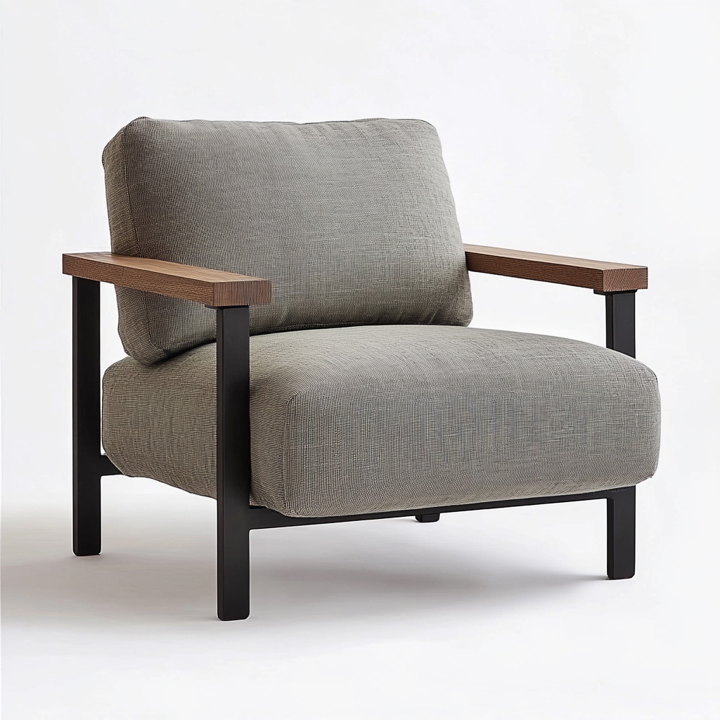 MTC0085 Matoezzi ITALIA lounge chair with solid walnut woood