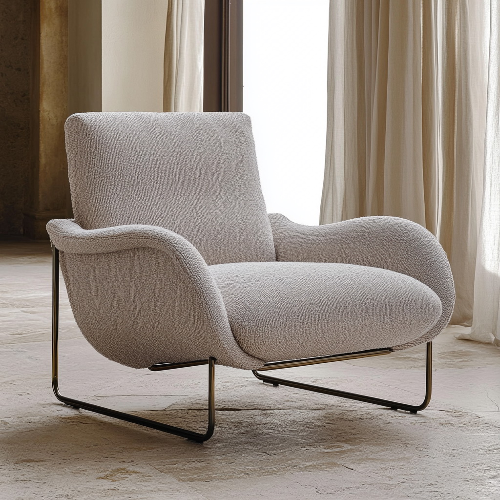 MTC0089 Matoezzi ITALIA lounge chair with solid walnut woood