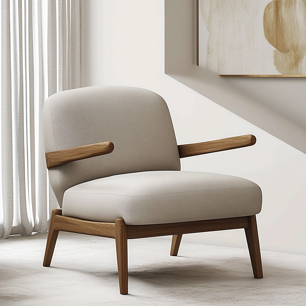 MTC0096 Matoezzi ITALIA lounge chair with solid walnut woood