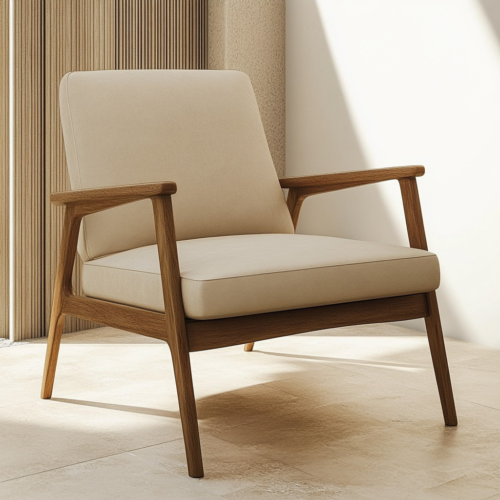 MTC0101 Matoezzi ITALIA lounge chair with solid walnut woood