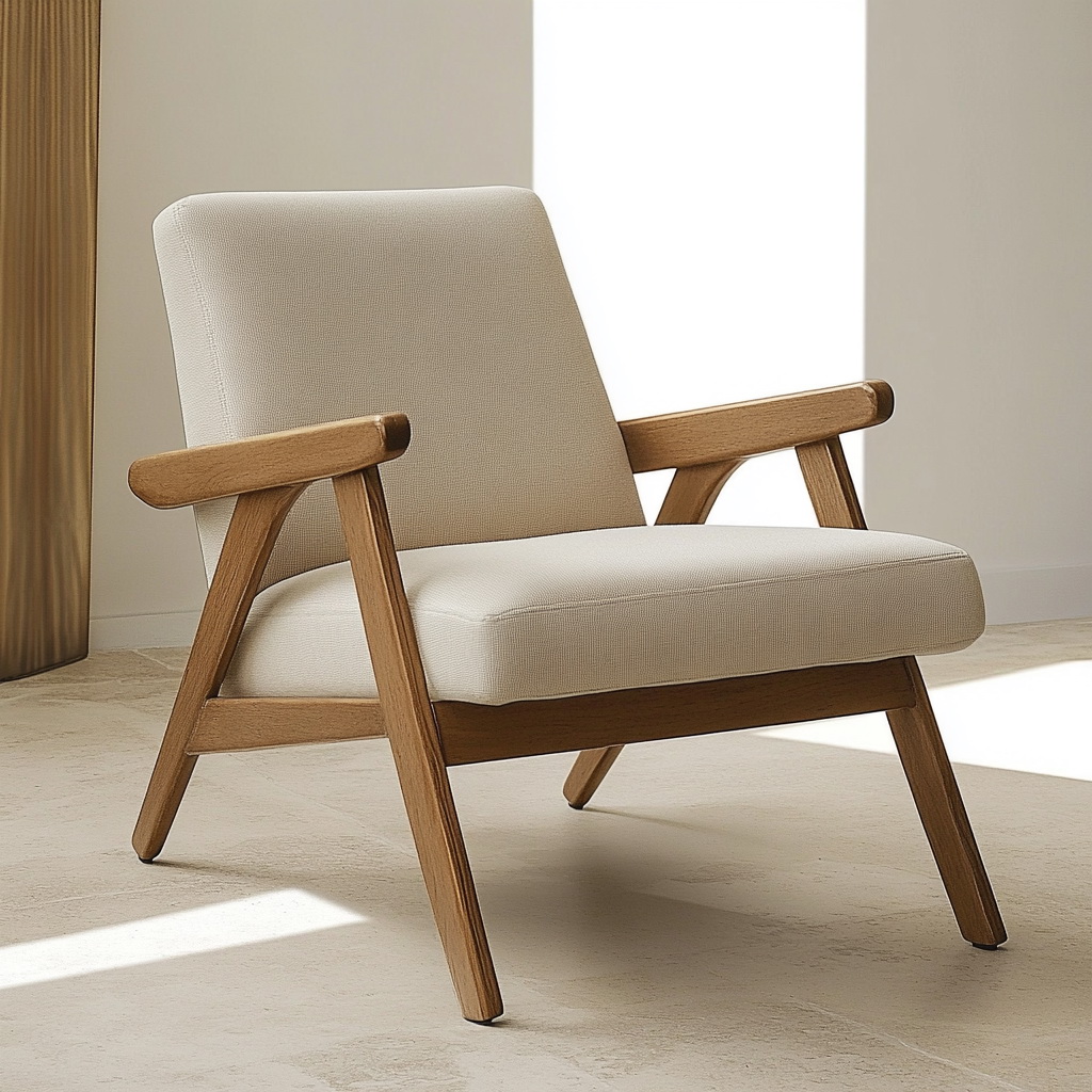 MTC0103 Matoezzi ITALIA lounge chair with solid walnut woood