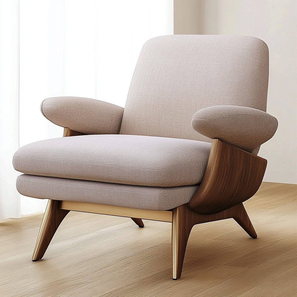 MTC0106 Matoezzi ITALIA lounge chair with solid walnut woood