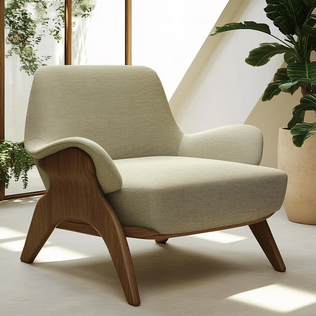 MTC0108 Matoezzi ITALIA lounge chair with solid walnut woood