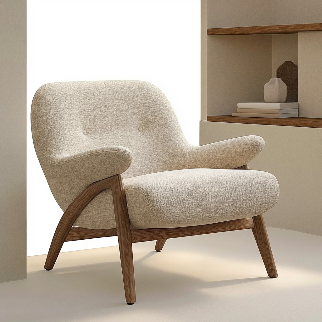 MTC0111 Matoezzi ITALIA lounge chair with solid walnut woood
