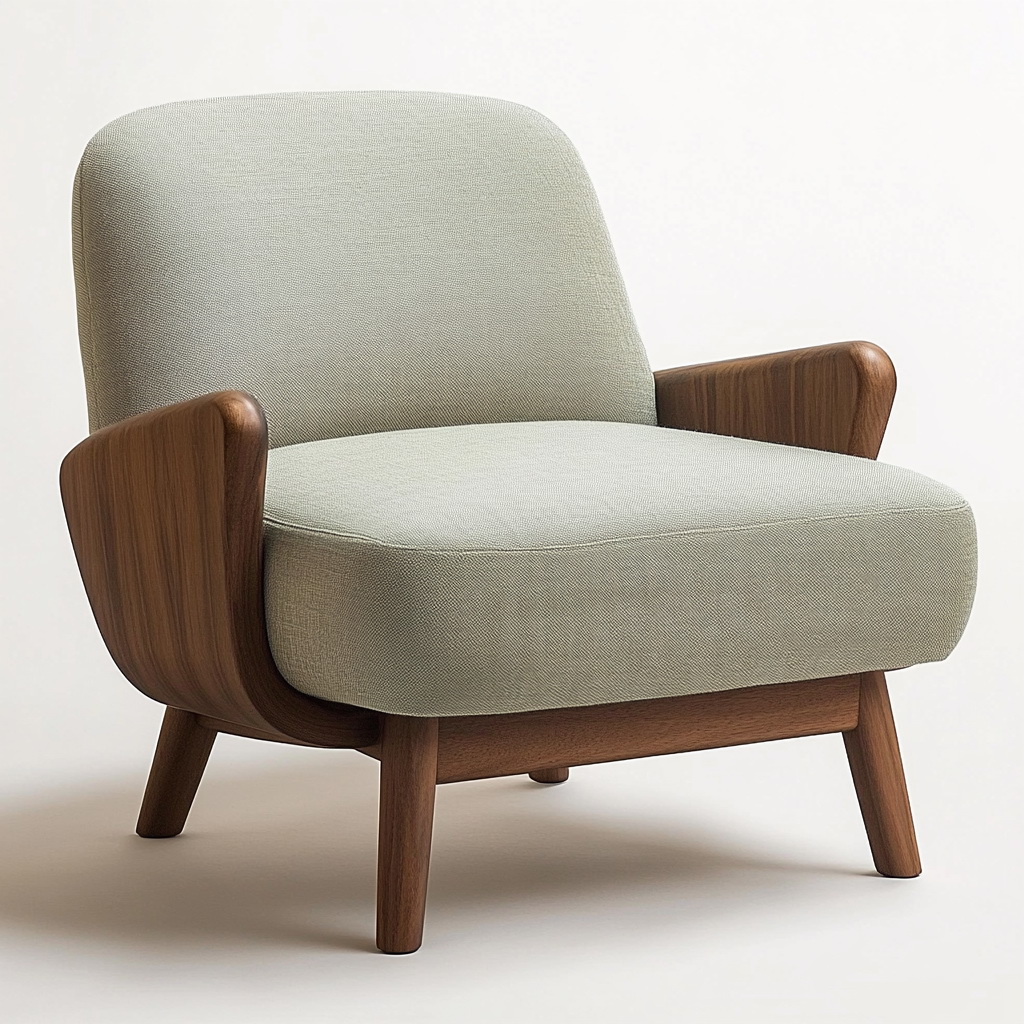 MTC0119 Matoezzi ITALIA lounge chair with solid walnut woood
