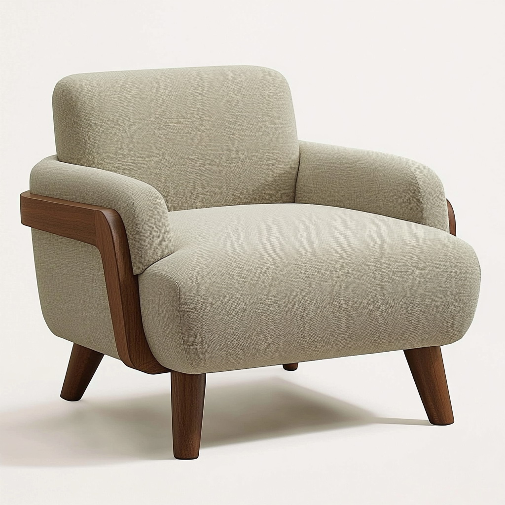 MTC0121 Matoezzi ITALIA lounge chair with solid walnut woood