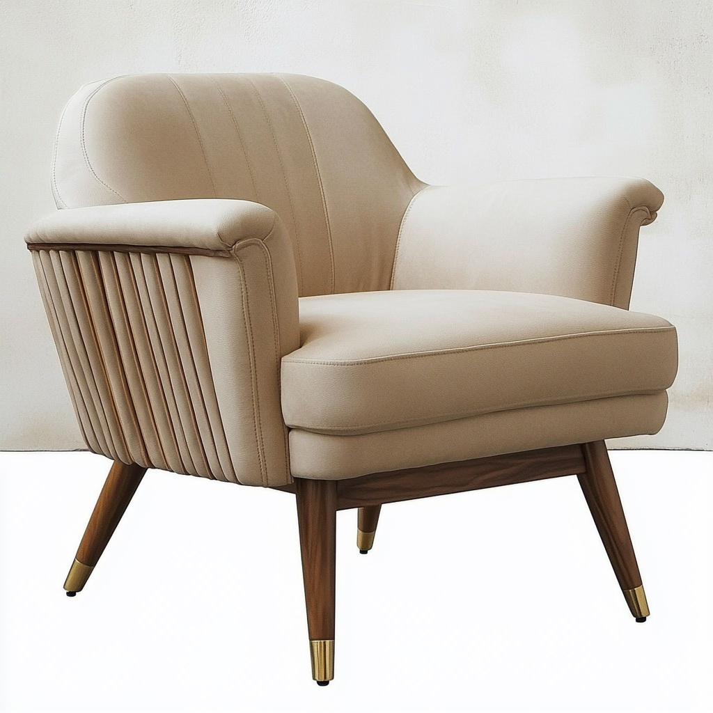 MTC0128 Matoezzi ITALIA lounge chair with solid walnut woood