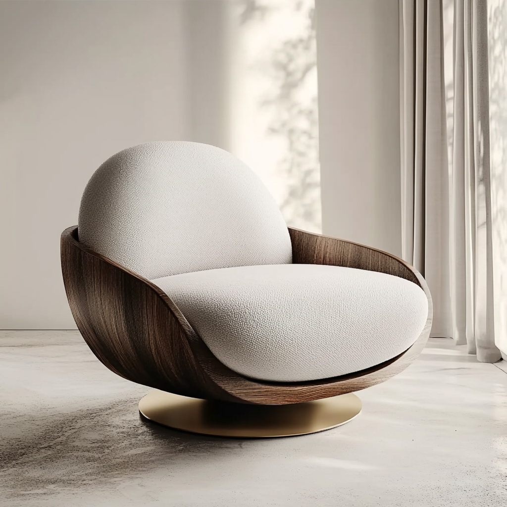 MTC0131 Matoezzi ITALIA lounge chair with solid walnut woood