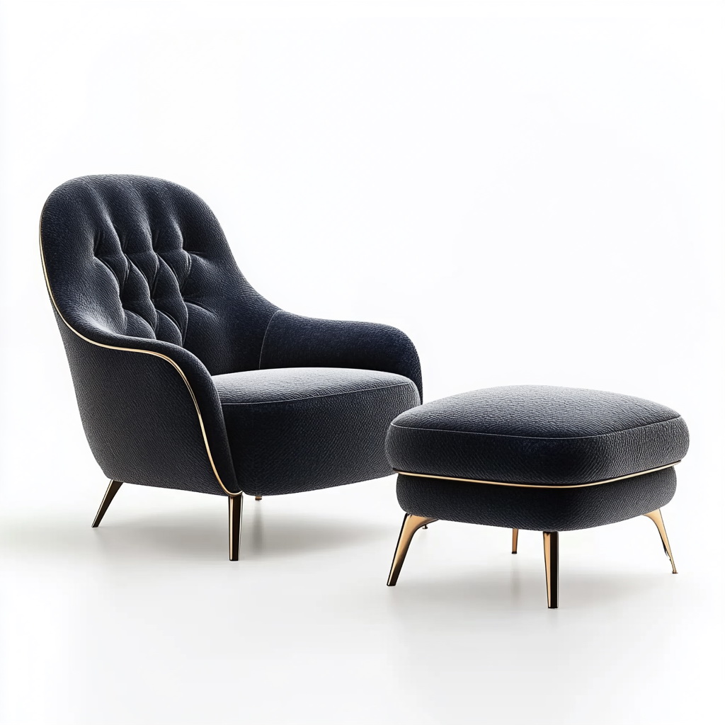 MTC0133 Matoezzi ITALIA lounge chair with solid walnut woood