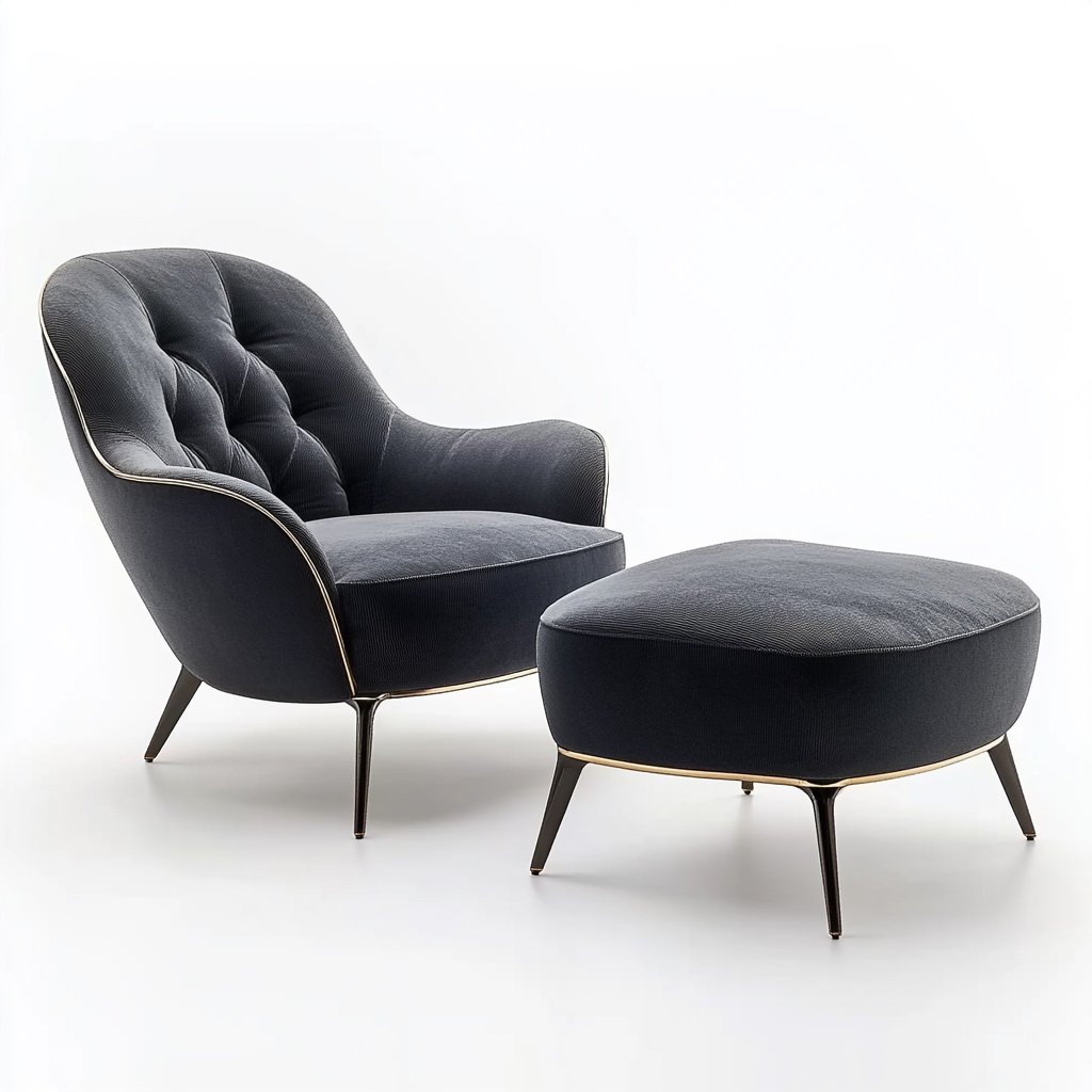 MTC0134 Matoezzi ITALIA lounge chair with solid walnut woood