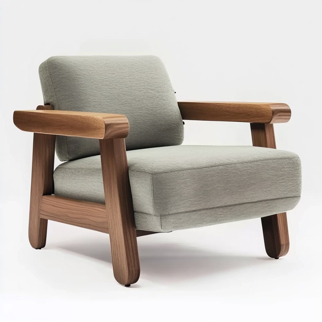 MTC0147 Matoezzi ITALIA lounge chair with solid walnut woood