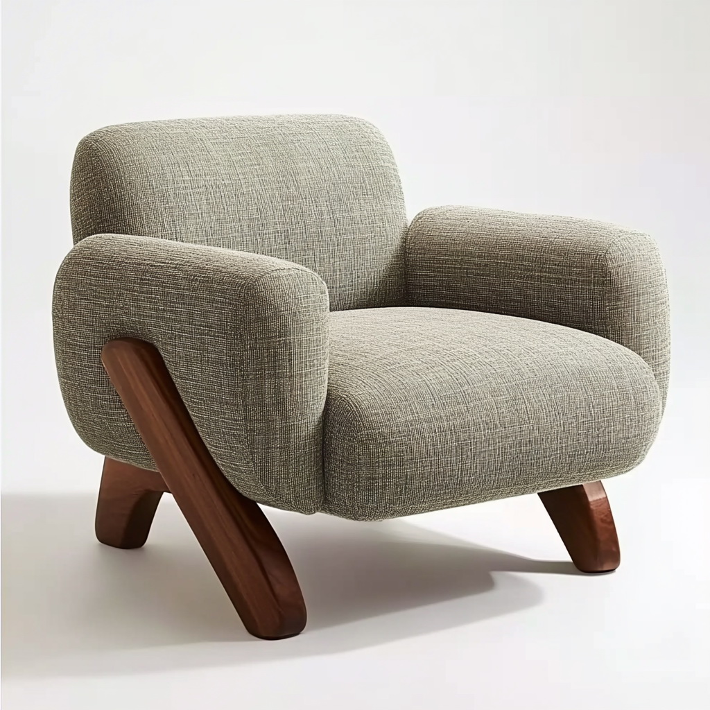 MTC0169 Matoezzi ITALIA lounge chair with solid walnut woood