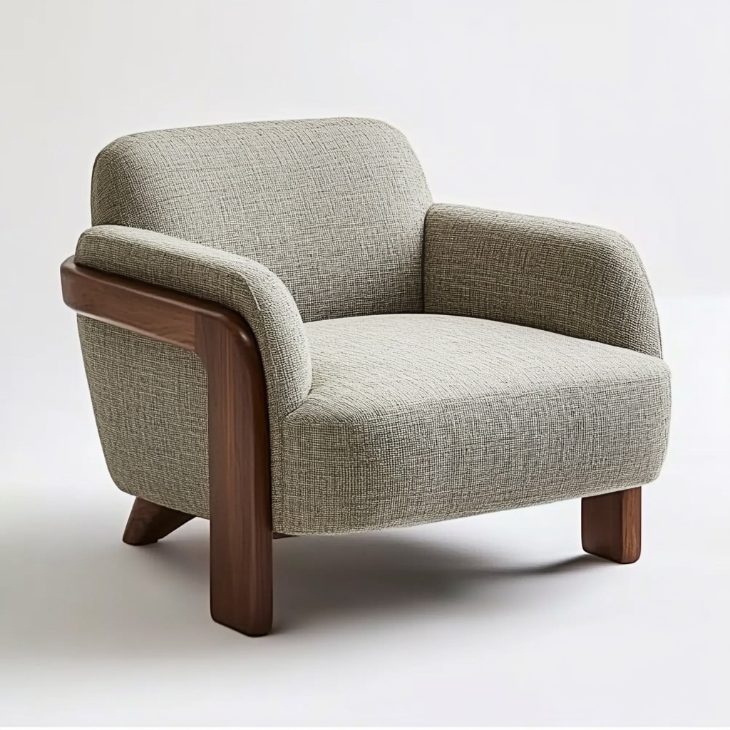 MTC0170 Matoezzi ITALIA lounge chair with solid walnut woood