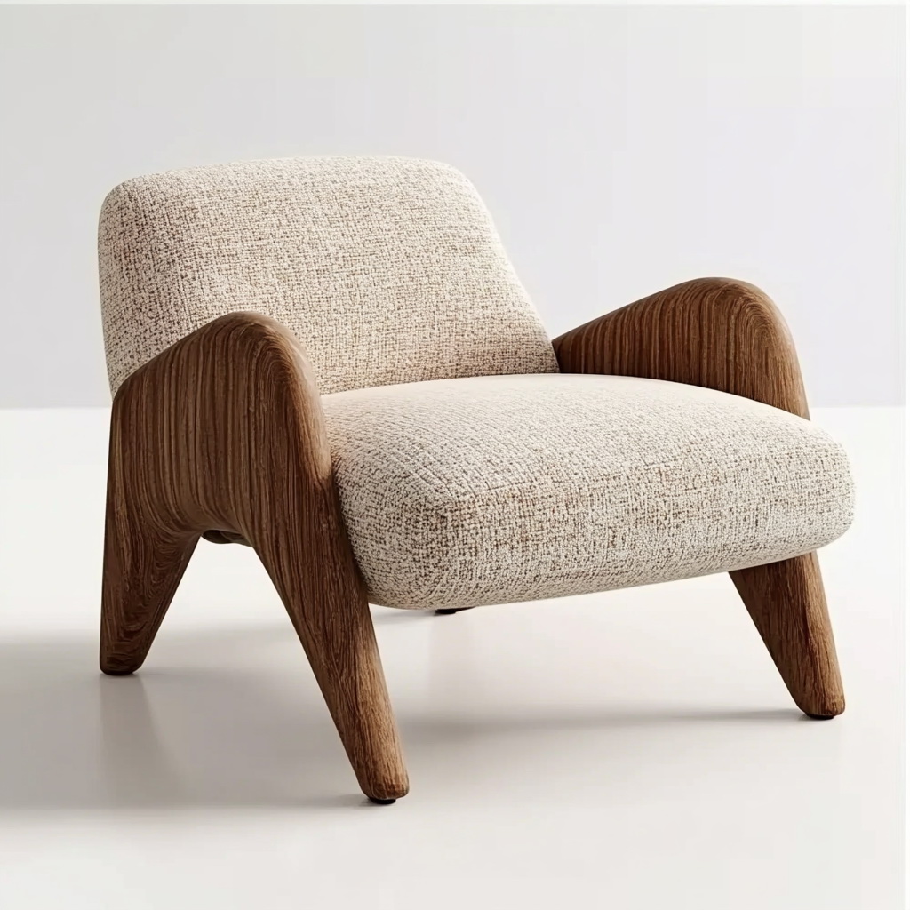 MTC0173 Matoezzi ITALIA lounge chair with solid walnut woood