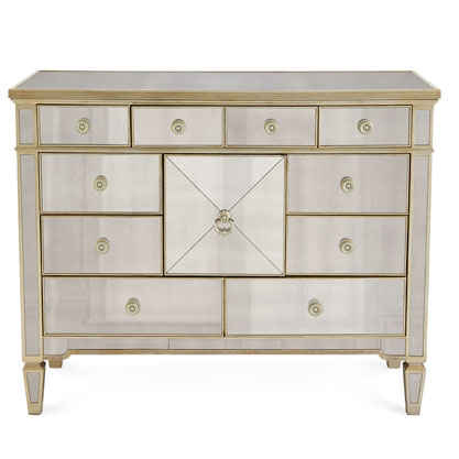 610214 bedroom furniture mirrored chest of drawers