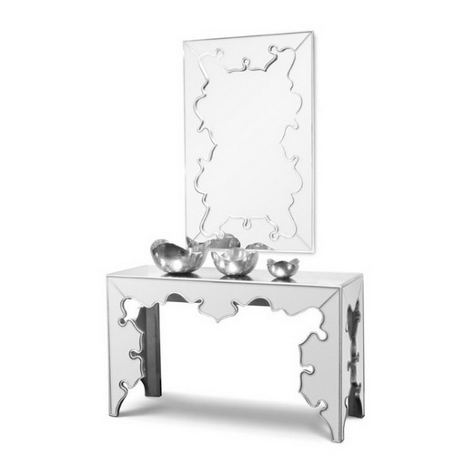630042 half moon mirrored console table