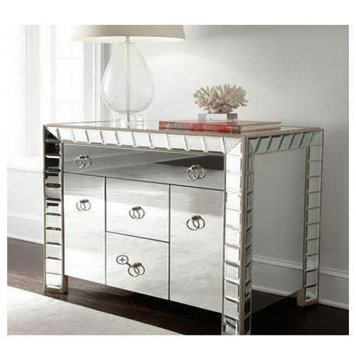 630050 half moon mirrored console table