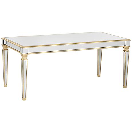 631001 Antique golden mirrored dinning table