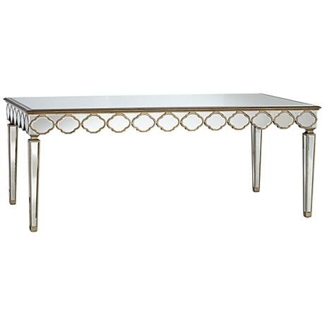 631004 Antique golden mirrored dinning table