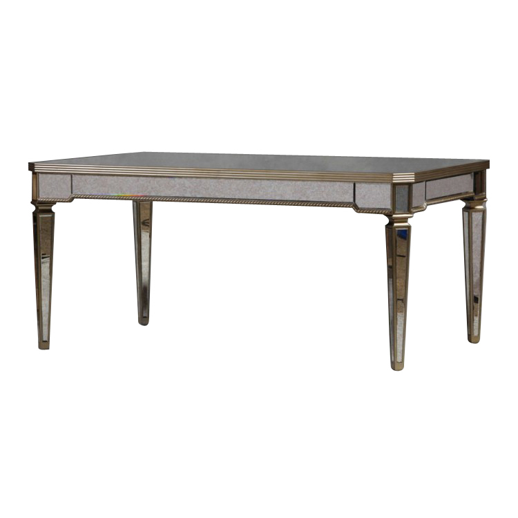 631008 Antique golden mirrored dinning table