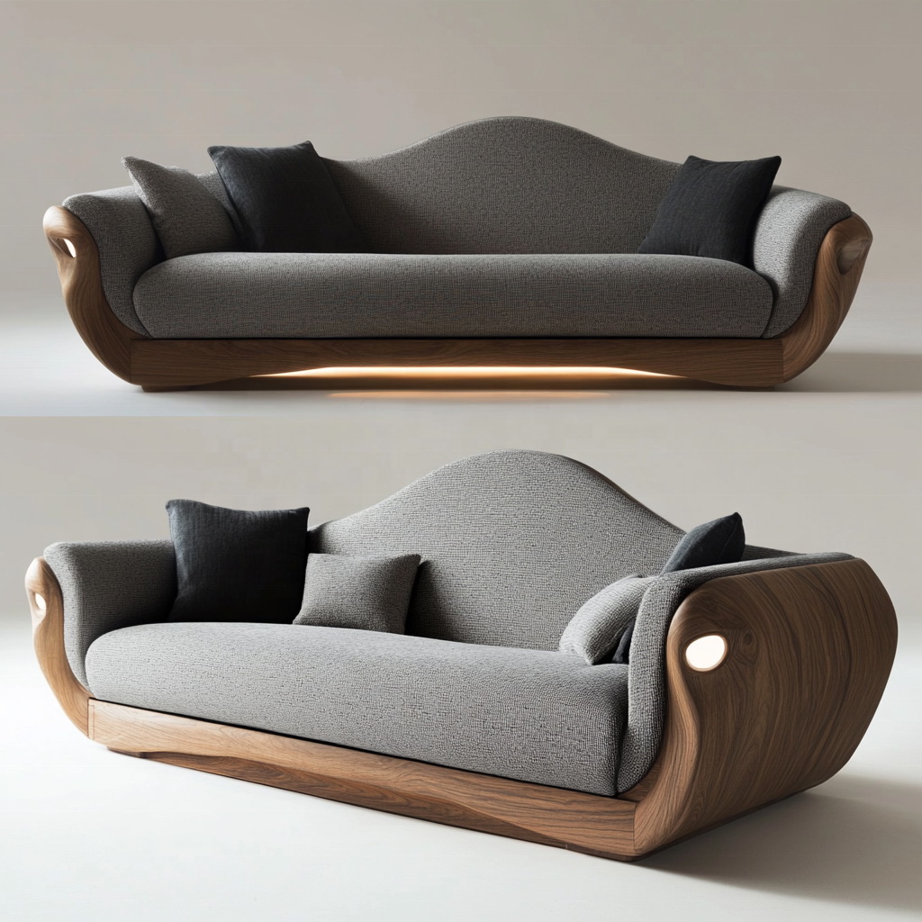 MA0012 Walnut-Colored Wabi-Sabi Modern Style Luxury Velvet Fabri